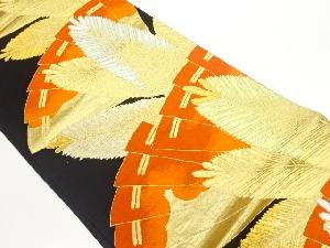 松葉に扇模様織り出し袋帯